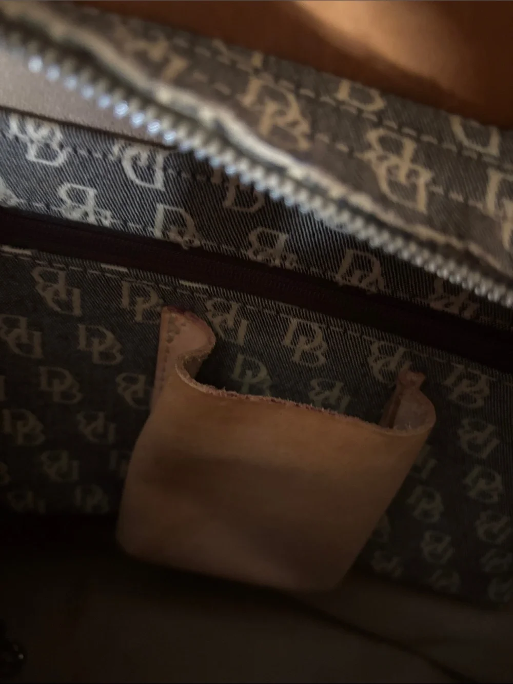 DOONEY & BOURKE AUTHENTIC Monogram Shoulder Bag / Leather Strap & Detail